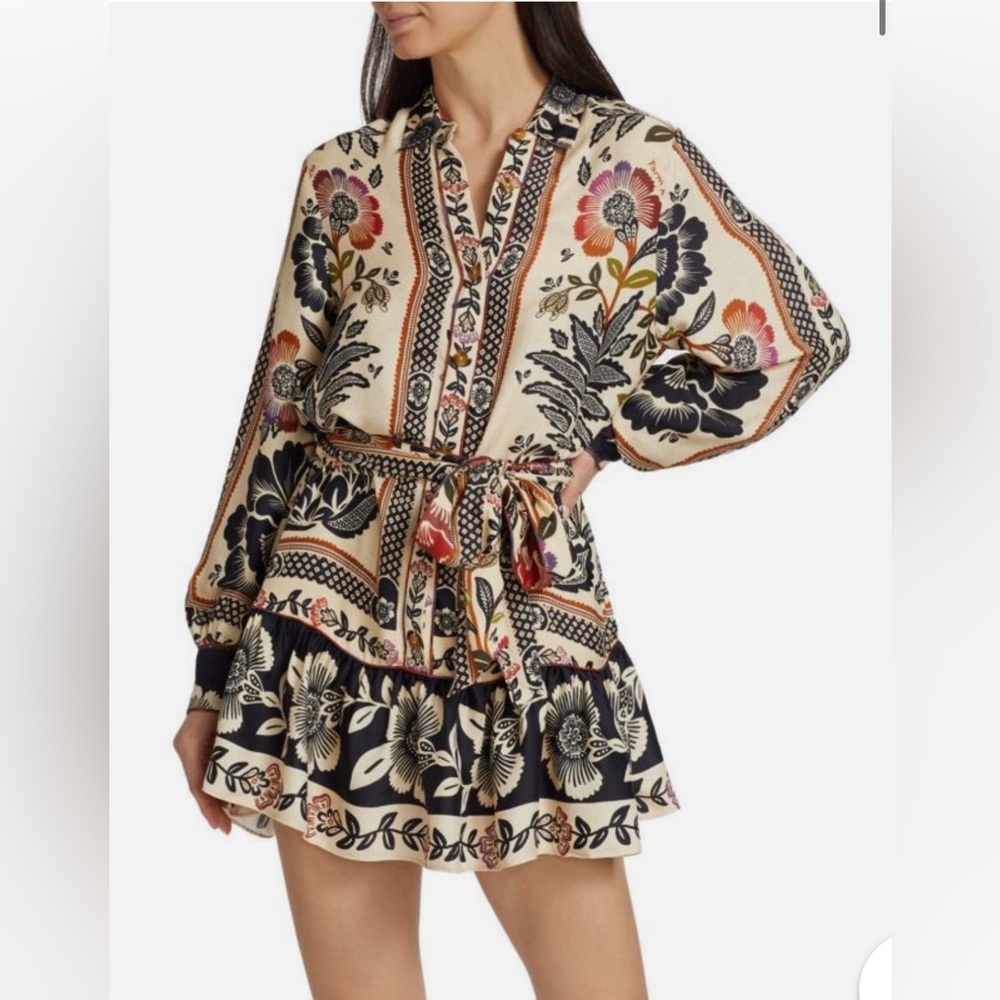 Farm Rio Floral Print Mini Dress